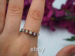2.10Ct Fire Opal & Red Ruby Vintage Wedding Ring Band 14k Yellow Gold Over