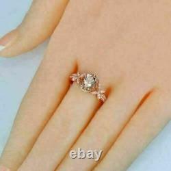 2.20Ct Oval Cut Lab Created Peach Morganite Promise Ring In 14K Rose Gold Plated