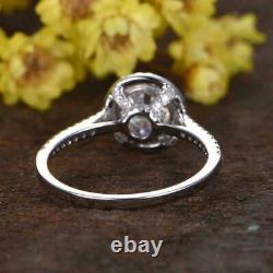 2.25 Ct Round Cut Diamond Simulated Halo Engagement Ring 925 Sterling Silver