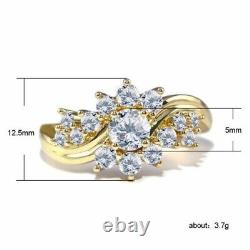 2.25 Ct Round Real Moissanite Women's Pretty Engagement Ring 14K Yellow Gold FN