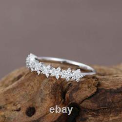 2.30 Ct Round Simulated Wedding Diamond Half Eternity Ring 925 Sterling Silver