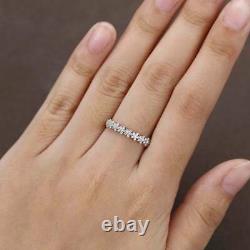 2.30 Ct Round Simulated Wedding Diamond Half Eternity Ring 925 Sterling Silver
