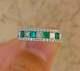 2.30ct Princess Lab Created Emerald & Diamond Band Ring 14k White Gold Plated