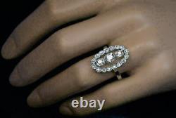 2.5 Ct VVS1 Diamond 14K White Gold Over Trilogy Vintage Art Deco Engagement Ring