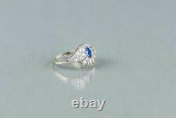 2.50 Ct Round Cut Simulated Sapphire Wedding Vintage Ring 14k White Gold Finish