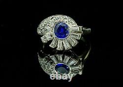 2.50 Ct Round Cut Simulated Sapphire Wedding Vintage Ring 14k White Gold Finish