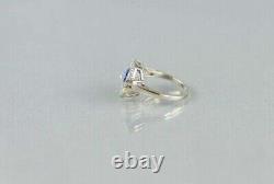 2.50 Ct Round Cut Simulated Sapphire Wedding Vintage Ring 14k White Gold Finish