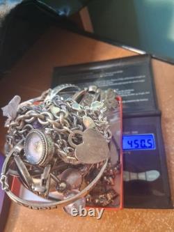 $2.50 Per GRAM Vintage Lot Wearable 925 Sterling Silver Bracelets TESTED 450.5g