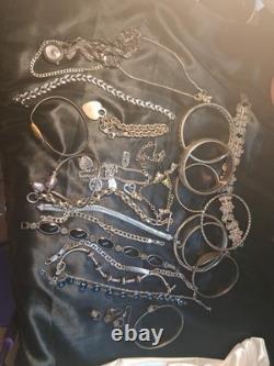 $2.50 Per GRAM Vintage Lot Wearable 925 Sterling Silver Bracelets TESTED 450.5g