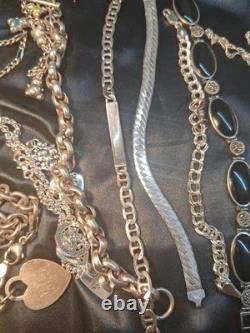 $2.50 Per GRAM Vintage Lot Wearable 925 Sterling Silver Bracelets TESTED 450.5g