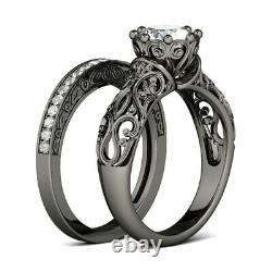 2.50 ct Diamond Vintage Sterling Silver Bridal Set VVS1/D Ring Lab Created #