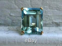 2.50Ct Emerald Cut Aquamarine Vintage Engagement Ring in 14k Rose Gold Finish