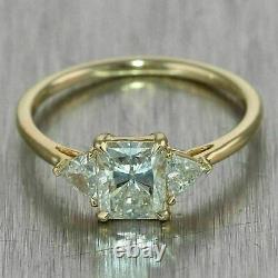 2.50Ct Lab-Created Diamond Three Stone Engagement Ring 14K Yellow Gold Finish