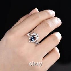 2.50Ct Oval Cut Alexandrite Lab Created Engagement Ring 14k White Gold Finish