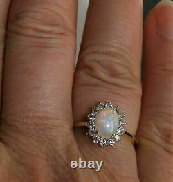 2.50Ct Oval Cut Fire Opal Simulated Diamond Wedding Ring 14k Yellow Gold Finish