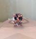 2.50ct Oval Cut Morganite Diamond Solitaire Engagement Ring 14k Rose Gold Finish