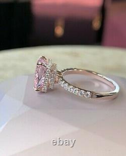 2.50Ct Oval Cut Morganite Diamond Solitaire Engagement Ring 14K Rose Gold Finish