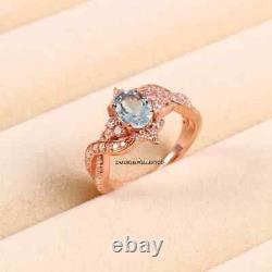 2.50Ct Oval Cut Simulated Aquamarine Ring Vintage/ Women Ring 14K Yellow Gold FN