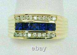 2.50Ct Princess Lab Created Sapphire 925 Sterling Silver Wedding Band Ring
