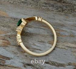 2.70Ct Marquise Lab Created Green Emerald Women's Ring 14K Yellow Gold Plated