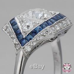 2.80 CT Vintage Art Deco White Diamond 925 Silver Engagement Anniversary Ring