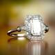 2.85ct Diamond Vintage Retro Engagement Wedding Halo Ring 14k White Gold Over