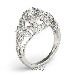 2.85Ct Vintage Art Deco Lab-Created Diamond Engagement Wedding 925 Silver Ring