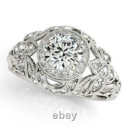 2.85Ct Vintage Art Deco Lab-Created Diamond Engagement Wedding 925 Silver Ring