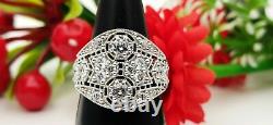 2.99 Ct Round Cut Lab-Created Diamond Two-Stone Filigree 1930's Old Vintage Ring