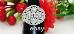 2.99 Ct Round Cut Lab-Created Diamond Two-Stone Filigree 1930's Old Vintage Ring