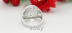 2.99 Ct Round Cut Lab-Created Diamond Two-Stone Filigree 1930's Old Vintage Ring