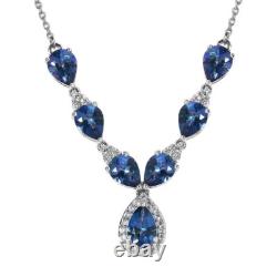 2 Ct Pear Simulated Sapphire Vintage Women's Pendant 14K White Gold Plated