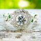 2 Ct Round Cut Moissanite Diamond Engagement Vintage Ring In 925 Sterling Silver