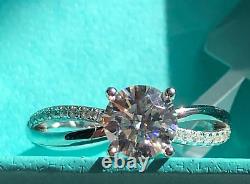 2. Ct Round-Cut Moissanite Moissanite Vintage Engagement Ring 925 Sterling Silver
