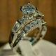 2. Ct Round Good Cut Moissanite Bridal Set 925 Sterling Silver Engagement Ring