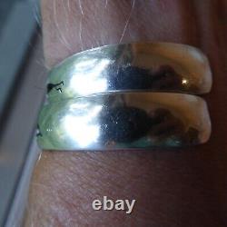 2 VTG Sterling Silver Overlay Style Stamped Cuff Bracelets Total 47.7 Gr Signed