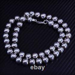 20 8mm, vintage sterling silver 925 8mm bead handmade necklace