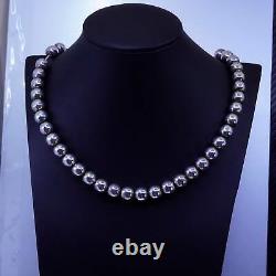 20 8mm, vintage sterling silver 925 8mm bead handmade necklace
