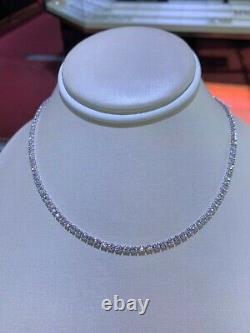 20Ct Round Cut Diamond Tennis Choker Diamond Eternity Necklace 14K White Gold GP