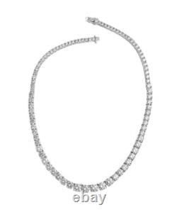 22.00Ct Round Simulated Diamond Women's Tennis Necklace 14K White Gold Plated