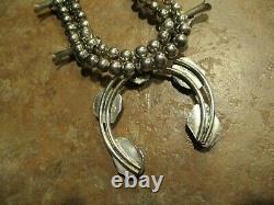 22 EXTRA FINE Vintage Navajo Sterling Silver CORAL Squash Blossom Necklace