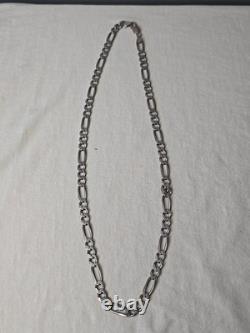 22 Mens Vintage Sterling Silver 925 Figaro Chain 8mm Wide Heavy 36g