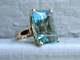 22ct Emerald Cut Aquamarine Vintage Engagement Ring 14k Rose Gold Finish