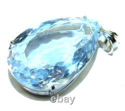 28.5ct White Topaz Pendant 925 Sterling Silver Vintage Style Handmade