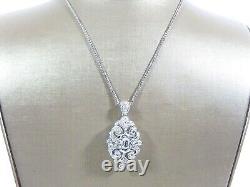 2CT Oval Cut Moissanite Women's Vintage Art Pendant Necklace 925 Sterling Silver