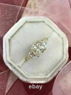 2Ct Cushion Brilliant Cut Moissanite Women's 925 Sterling Silver Engagement Ring