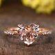 2ct Heart Cut Lab Created Morganite Women's Ring 14k Rose Gold Plated Silver
