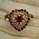 2ct Heart Cut Red Garnet Diamond Vintage Engagement Ring 14k Yellow Gold Finish