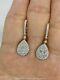 2ct Lab Created Diamond Tear Drop Dangle Earrings 14k White Gold Plated Silver