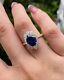 2ct Oval Cut Simulated Blue Sapphire Halo Engagement Ring 14k Yellow Gold Plated